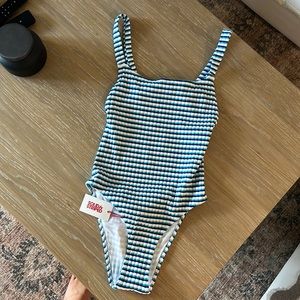 Solid and Striped one piece bikini